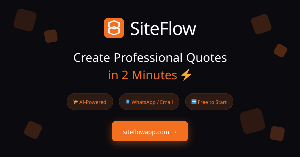 SiteFlow - AI-Powered Quoting & Project Management for Contractors